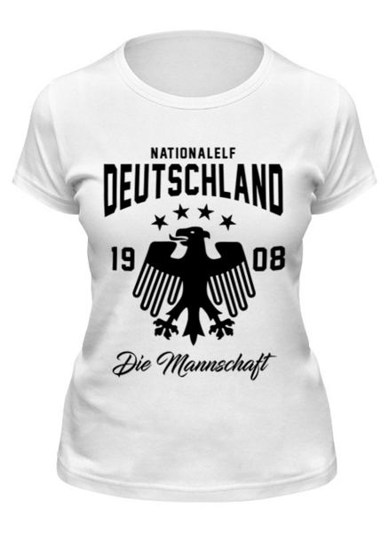 Заказать женскую футболку в Москве. Футболка классическая  Сборная Германии  от geekbox - готовые дизайны и нанесение принтов.