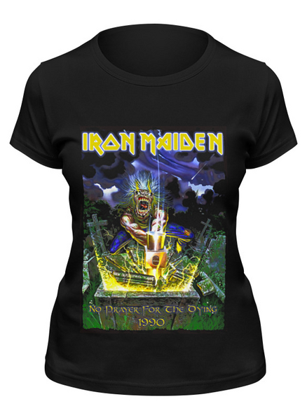Заказать женскую футболку в Москве. Футболка классическая Iron Maiden Band от Leichenwagen - готовые дизайны и нанесение принтов.