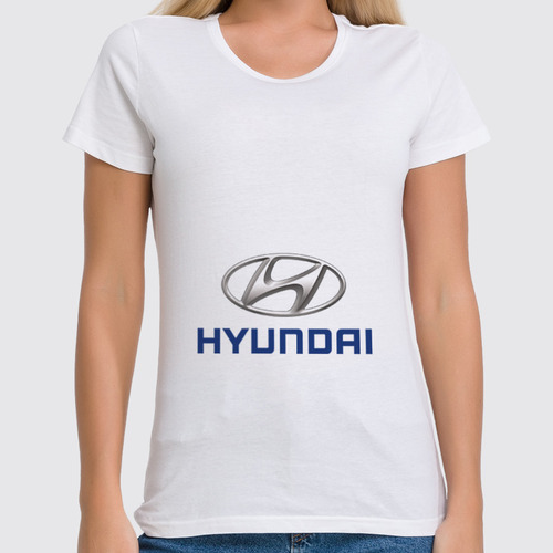 Заказать женскую футболку в Москве. Футболка классическая Hyundai от autostal@mail.ru - готовые дизайны и нанесение принтов.