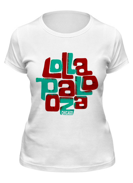 Заказать женскую футболку в Москве. Футболка классическая Lollapalooza Chicago Happy New Year от MInMlz - готовые дизайны и нанесение принтов.