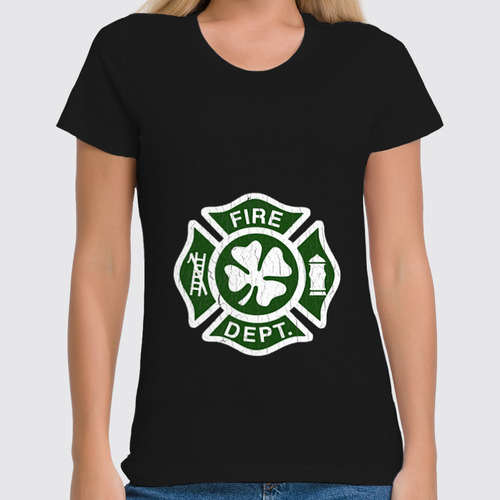 Заказать женскую футболку в Москве. Футболка классическая Ирландский пожарный от printik - готовые дизайны и нанесение принтов.