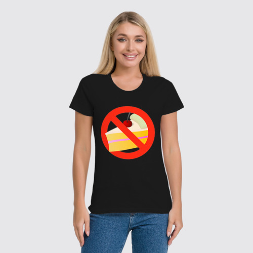 Заказать женскую футболку в Москве. Футболка классическая NO CAKE от Jimmy Flash - готовые дизайны и нанесение принтов.