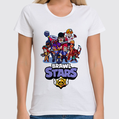 Заказать женскую футболку в Москве. Футболка классическая Brawl Stars от vista12761@rambler.ru - готовые дизайны и нанесение принтов.