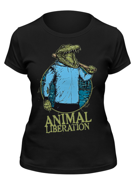 Заказать женскую футболку в Москве. Футболка классическая Animal liberation от Leichenwagen - готовые дизайны и нанесение принтов.