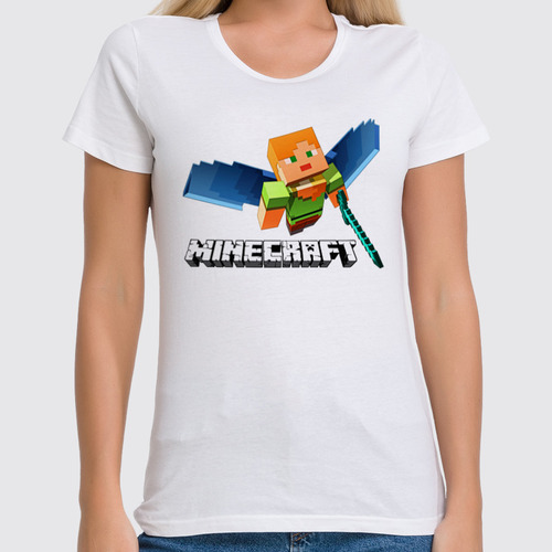 Заказать женскую футболку в Москве. Футболка классическая MINECRAFT от balden - готовые дизайны и нанесение принтов.
