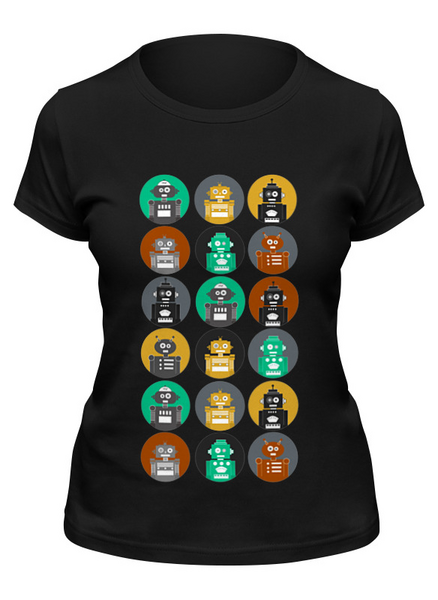 Заказать женскую футболку в Москве. Футболка классическая Роботы от printik - готовые дизайны и нанесение принтов.