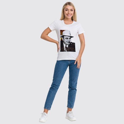 Заказать женскую футболку в Москве. Футболка классическая Аль Капоне от shamanio - готовые дизайны и нанесение принтов.