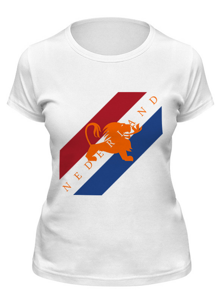 Заказать женскую футболку в Москве. Футболка классическая Нидерланды от printik - готовые дизайны и нанесение принтов.