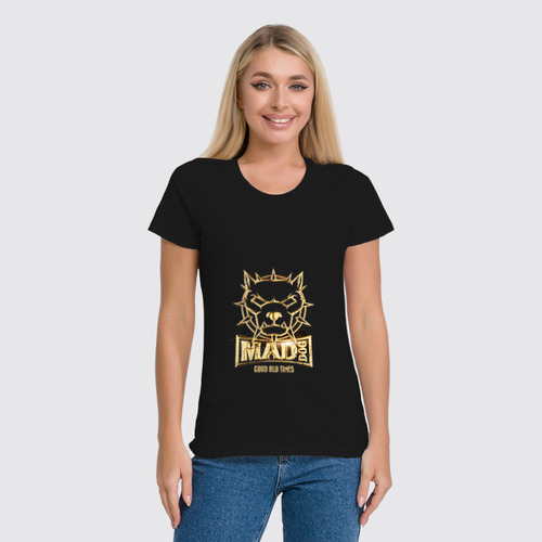 Заказать женскую футболку в Москве. Футболка классическая Mad dog gold от Серега Шнайдер - готовые дизайны и нанесение принтов.