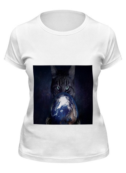 Заказать женскую футболку в Москве. Футболка классическая Кошка от Тима Старк - готовые дизайны и нанесение принтов.