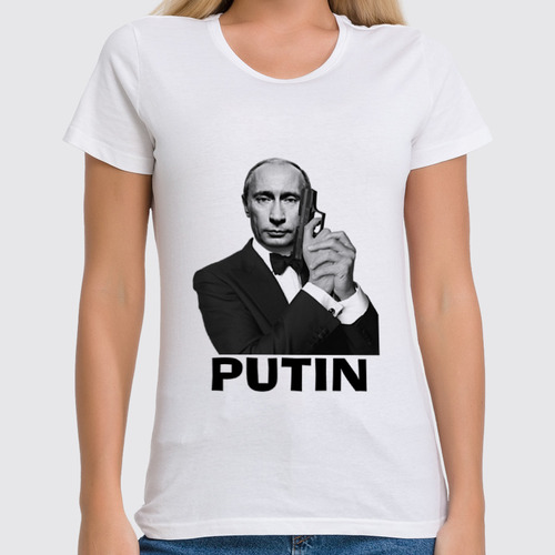 Заказать женскую футболку в Москве. Футболка классическая Путин  от Savara - готовые дизайны и нанесение принтов.