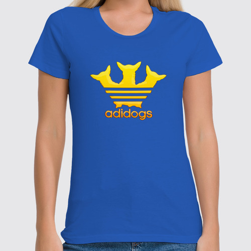 Заказать женскую футболку в Москве. Футболка классическая Adidogs от balden - готовые дизайны и нанесение принтов.