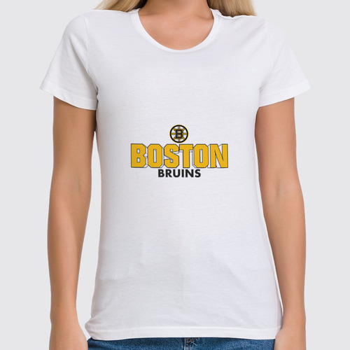 Заказать женскую футболку в Москве. Футболка классическая Boston Bruins от kspsshop - готовые дизайны и нанесение принтов.