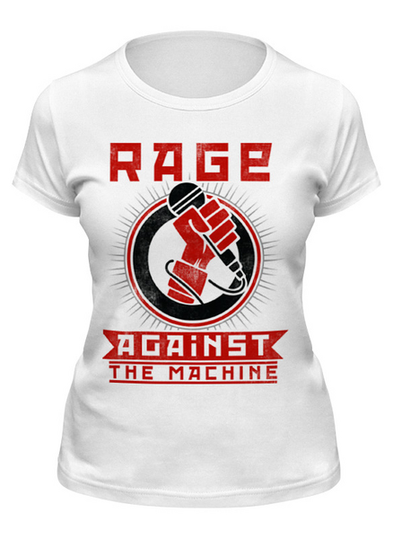 Заказать женскую футболку в Москве. Футболка классическая Rage Against the Machine от geekbox - готовые дизайны и нанесение принтов.
