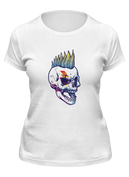 Заказать женскую футболку в Москве. Футболка классическая Rock Skull от Jimmy Flash - готовые дизайны и нанесение принтов.