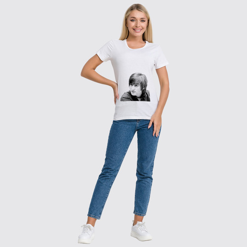 Заказать женскую футболку в Москве. Футболка классическая Джон Леннон  от nazarby - готовые дизайны и нанесение принтов.