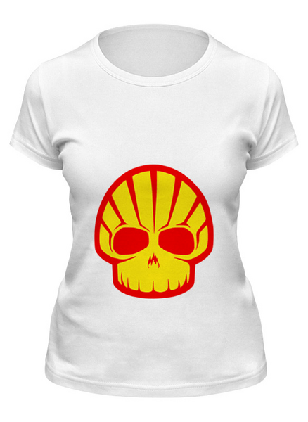 Заказать женскую футболку в Москве. Футболка классическая Shell Skull от Leichenwagen - готовые дизайны и нанесение принтов.