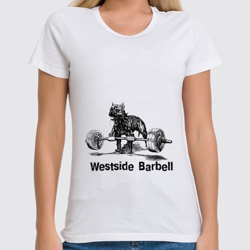 Заказать женскую футболку в Москве. Футболка классическая Westside Barbell Hoodie от BigBrother - готовые дизайны и нанесение принтов.