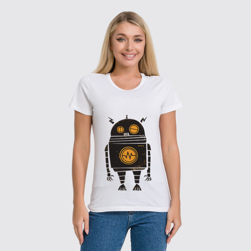 Заказать женскую футболку в Москве. Футболка классическая Robot  / Робот от crash - готовые дизайны и нанесение принтов.