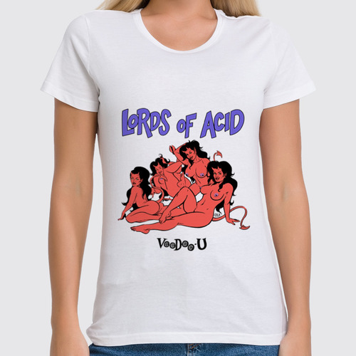 Заказать женскую футболку в Москве. Футболка классическая Lords of Acid от OEX design - готовые дизайны и нанесение принтов.