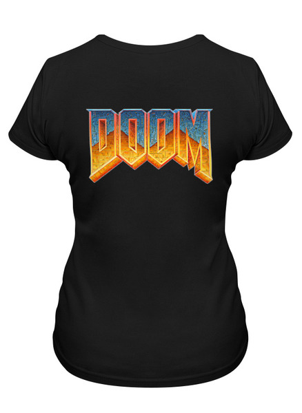 Заказать женскую футболку в Москве. Футболка классическая Doom game от Leichenwagen - готовые дизайны и нанесение принтов.