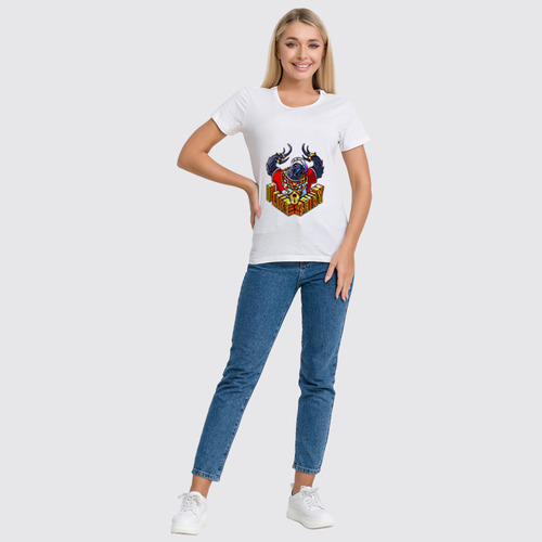 Заказать женскую футболку в Москве. Футболка классическая Gangsta Crow от kotashi - готовые дизайны и нанесение принтов.