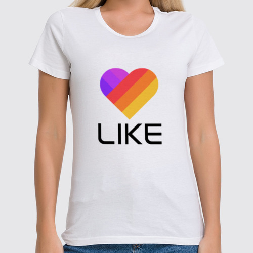 Заказать женскую футболку в Москве. Футболка классическая Like  от DESIGNER   - готовые дизайны и нанесение принтов.