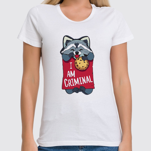 Заказать женскую футболку в Москве. Футболка классическая I Am Criminal от MariYang  - готовые дизайны и нанесение принтов.