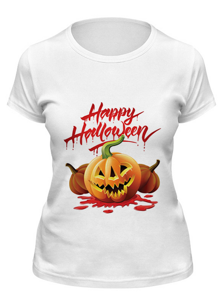 Заказать женскую футболку в Москве. Футболка классическая Ночь хеллоуина от prodesign - готовые дизайны и нанесение принтов.