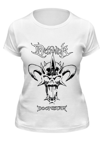 Заказать женскую футболку в Москве. Футболка классическая Dethklok Band от Leichenwagen - готовые дизайны и нанесение принтов.