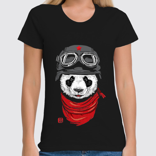 Заказать женскую футболку в Москве. Футболка классическая Панда (Panda) от coolmag - готовые дизайны и нанесение принтов.