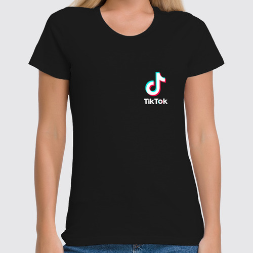 Заказать женскую футболку в Москве. Футболка классическая TikTok  от DESIGNER   - готовые дизайны и нанесение принтов.