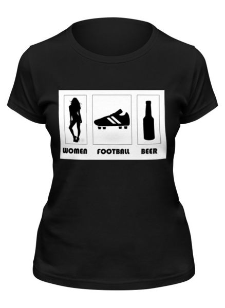 Заказать женскую футболку в Москве. Футболка классическая WOMEN FOOTBALL BEER от vasilij - готовые дизайны и нанесение принтов.