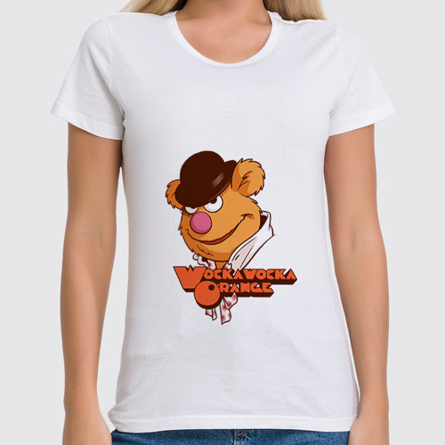 Заказать женскую футболку в Москве. Футболка классическая Wocka wocka orange от YellowCloverShop - готовые дизайны и нанесение принтов.