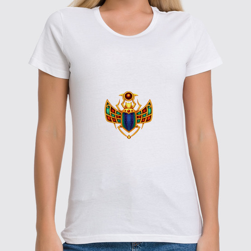 Заказать женскую футболку в Москве. Футболка классическая Скарабей от trend - готовые дизайны и нанесение принтов.