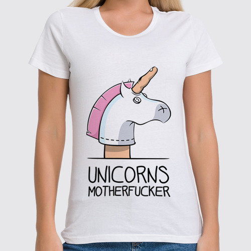 Заказать женскую футболку в Москве. Футболка классическая Единорог (Unicorn) от nadegda - готовые дизайны и нанесение принтов.