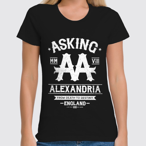 Заказать женскую футболку в Москве. Футболка классическая Asking Alexandria от geekbox - готовые дизайны и нанесение принтов.