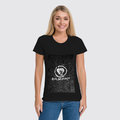 Заказать женскую футболку в Москве. Футболка классическая Rise Against - logo от Денис - готовые дизайны и нанесение принтов.