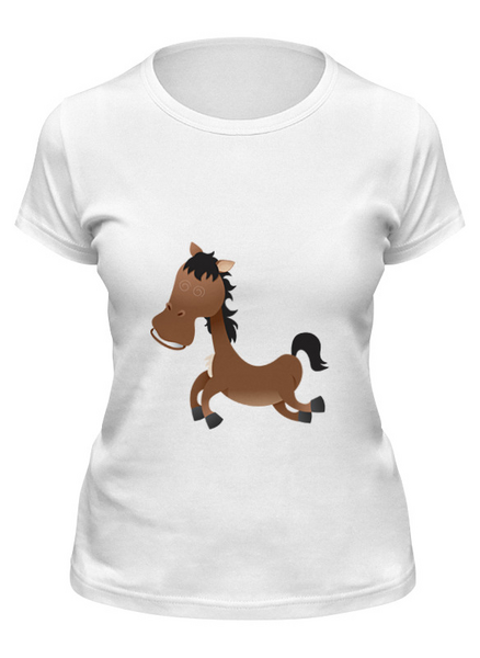 Заказать женскую футболку в Москве. Футболка классическая Лошадь от Zamula - готовые дизайны и нанесение принтов.