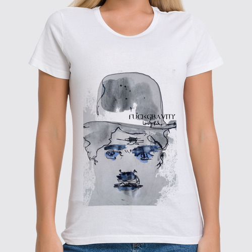 Заказать женскую футболку в Москве. Футболка классическая Charlie Chaplin от Lev Kiirin - готовые дизайны и нанесение принтов.