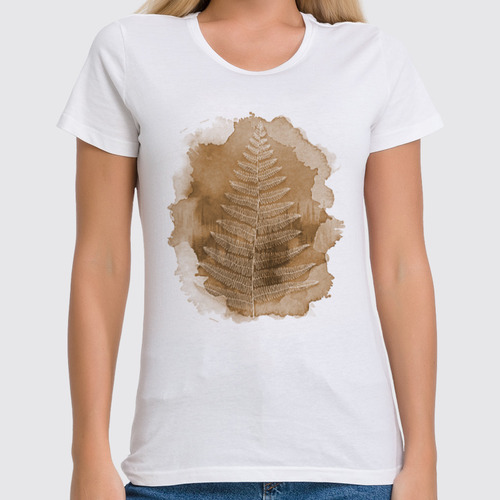 Заказать женскую футболку в Москве. Футболка классическая Mist Fern от oneredfoxstore@gmail.com - готовые дизайны и нанесение принтов.