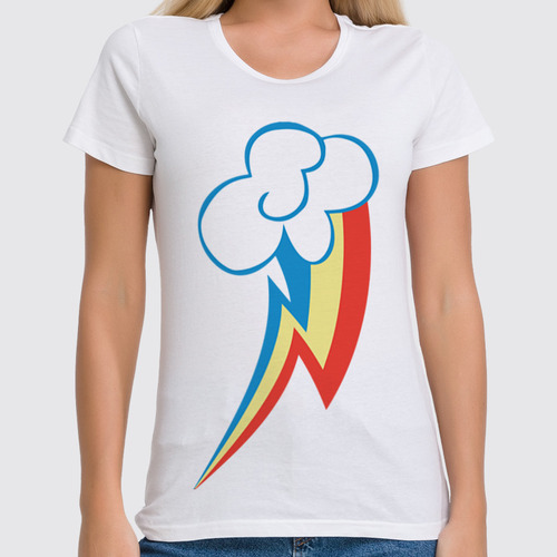 Заказать женскую футболку в Москве. Футболка классическая Rainbow Dash / Рейнбоу Дэш от crash - готовые дизайны и нанесение принтов.
