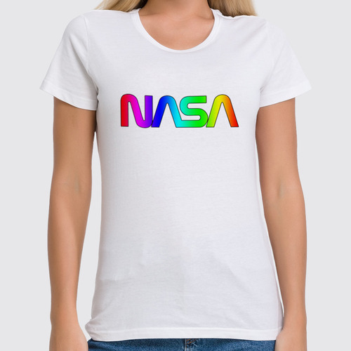 Заказать женскую футболку в Москве. Футболка классическая National Aeronautics and Space Administration от balden - готовые дизайны и нанесение принтов.