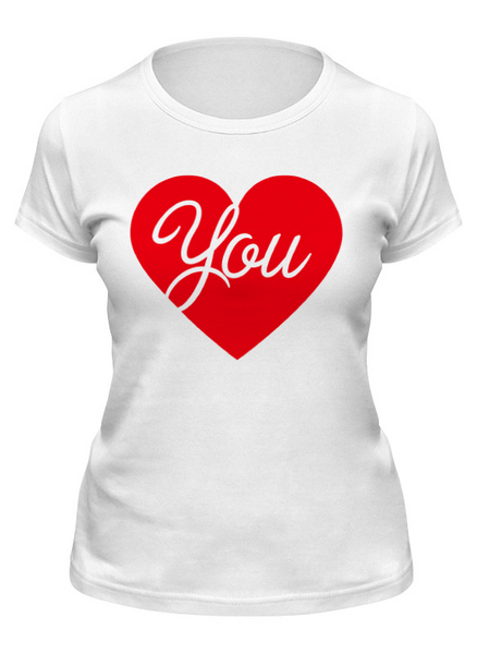 Заказать женскую футболку в Москве. Футболка классическая I Love You от geekbox - готовые дизайны и нанесение принтов.