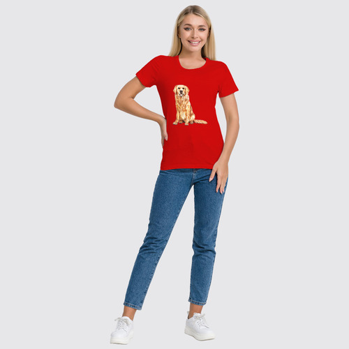 Заказать женскую футболку в Москве. Футболка классическая Dog Golden Retriever от T-shirt print  - готовые дизайны и нанесение принтов.