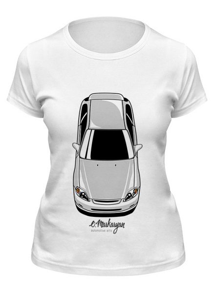 Заказать женскую футболку в Москве. Футболка классическая Honda Civic EK от Oleg Markaryan - готовые дизайны и нанесение принтов.