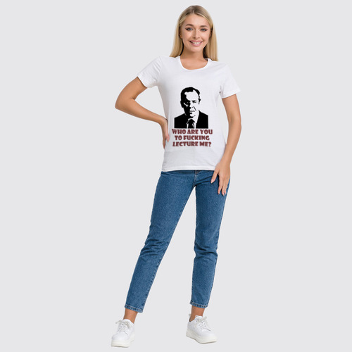 Заказать женскую футболку в Москве. Футболка классическая МИД России / Лавров от Leichenwagen - готовые дизайны и нанесение принтов.