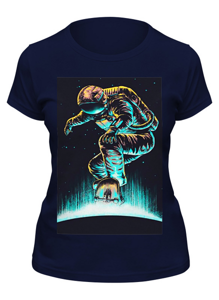 Заказать женскую футболку в Москве. Футболка классическая Космонавт от THE_NISE  - готовые дизайны и нанесение принтов.