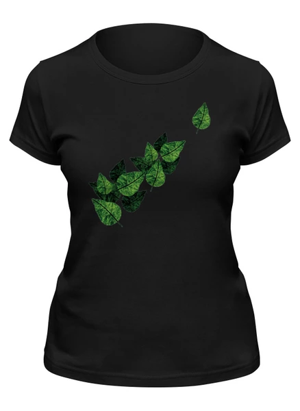 Заказать женскую футболку в Москве. Футболка классическая Evergreen Leaves от CoolColor  - готовые дизайны и нанесение принтов.