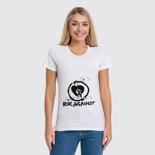 Заказать женскую футболку в Москве. Футболка классическая Rise Against от BURNSHIRTS - готовые дизайны и нанесение принтов.